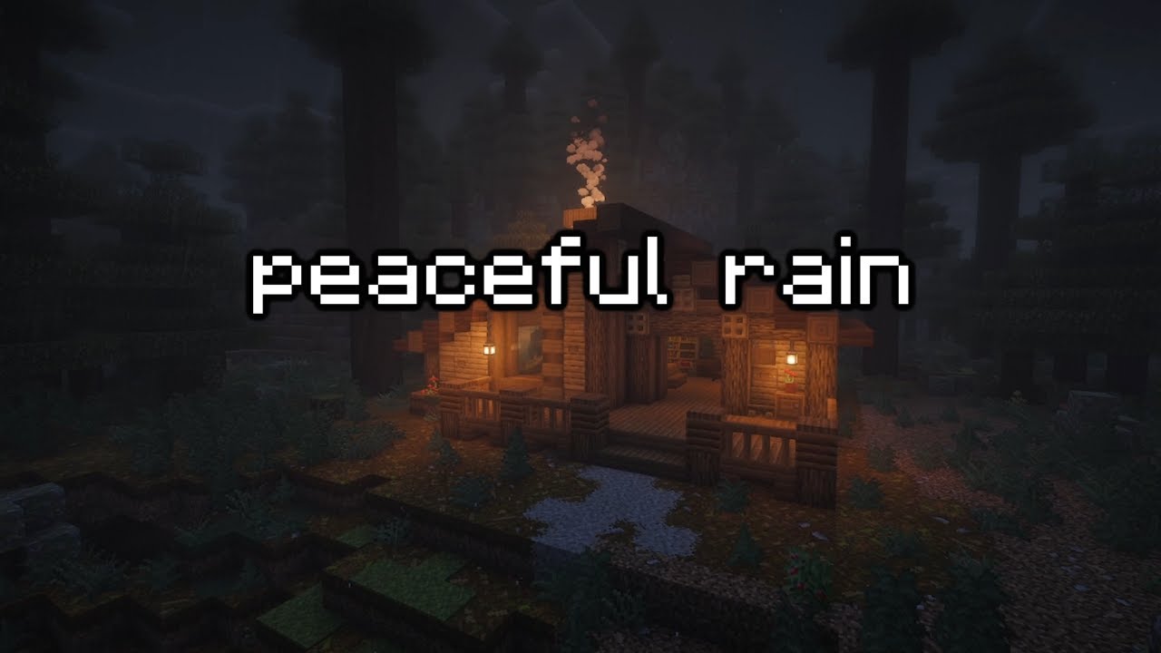 Cozy Minecraft Cabin in the Rain | Pure Rain Sounds (No Music, 1 Hour)