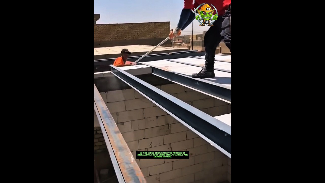 Roof Steel Channel and Cement Board Laying | Durable Roofing Installation