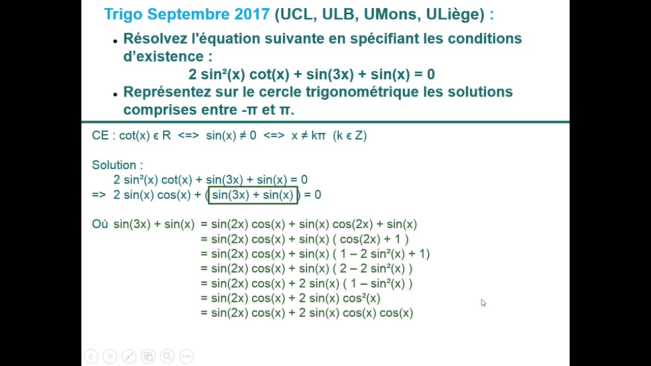 Exercice d'examen d'entrée Polytechnique - Septembre 2017