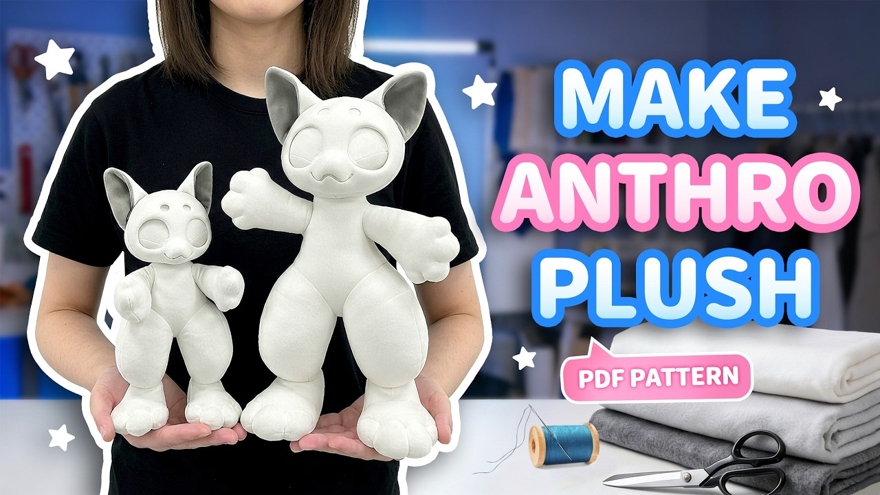 How to Make an Anthro Furry Basic Body 🐾 Pro Fursona Plush Tutorial | 28cm & 40cm PDF Pattern