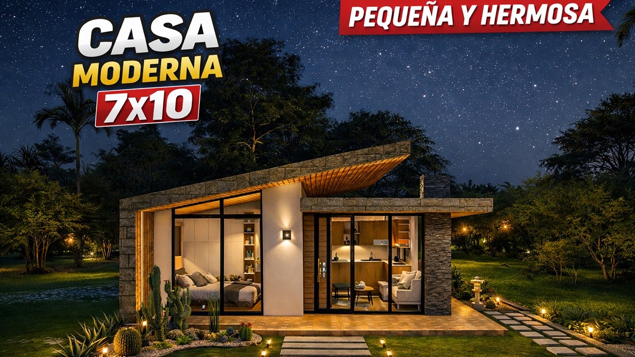 Casa Moderna Económica 7x10 | Ideal para Terrenos Pequeños