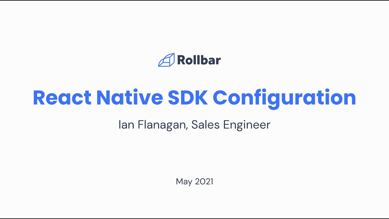 Rollbar SDK: React Native SDK Configuration