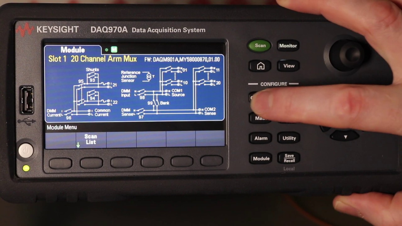 DAQ970A Multiplexer  Channel Setup without PC