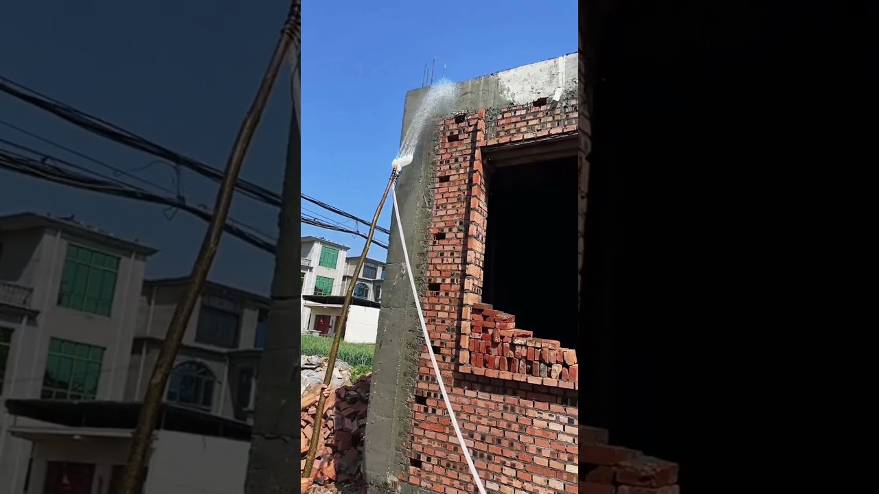 Watering the walls as a reinforcement before cementing them #shors