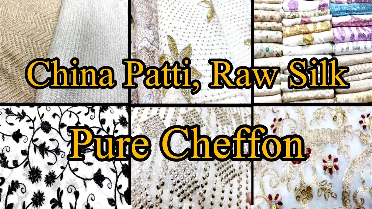 China Patti| Pure Raw Silk Embroidered| Cheffon Chikankari| Saddar Bazar Peshawar | @Waqas_Vlogs786