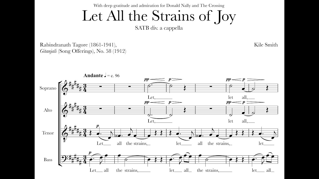 Let All the Strains of Joy, score video