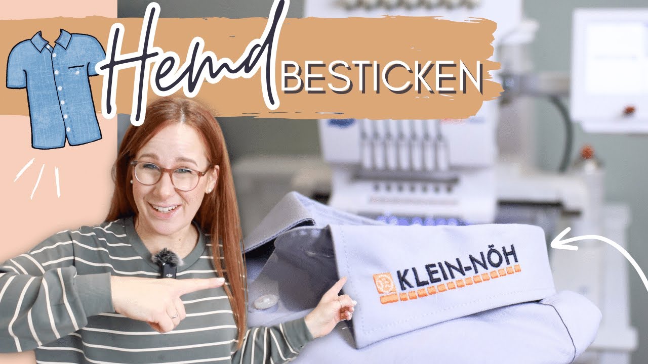 🪡👕How to Hemdkragen und Brusttasche besticken mit der Freiarmstickmaschine // inkl. 😱SCHOCKMOMENT 🤯