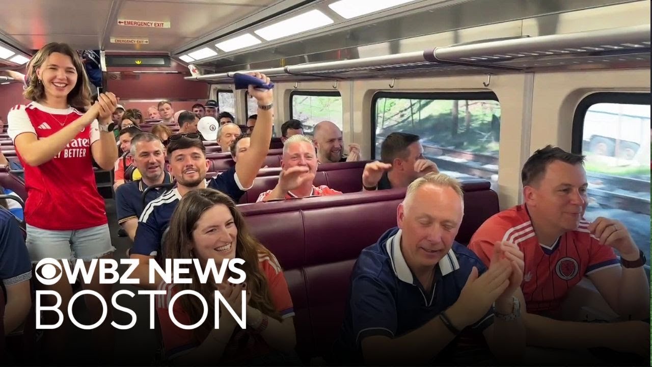 Fans pack special trains to Boston Stadium for World Cup