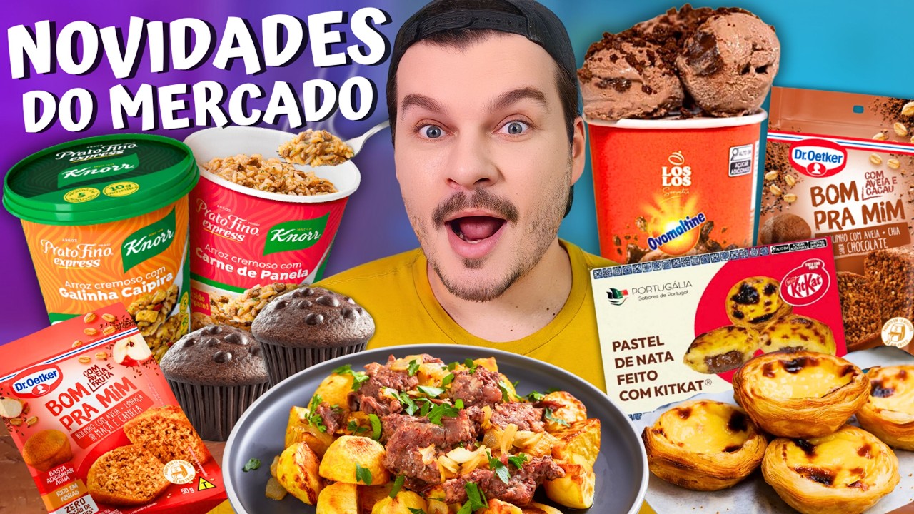 PROVANDO LANÇAMENTOS DE MERCADO / BOLO 0 AÇÚCAR DE AIR FRYER, PASTEL DE NATA, ARROZ DE MICROONDAS
