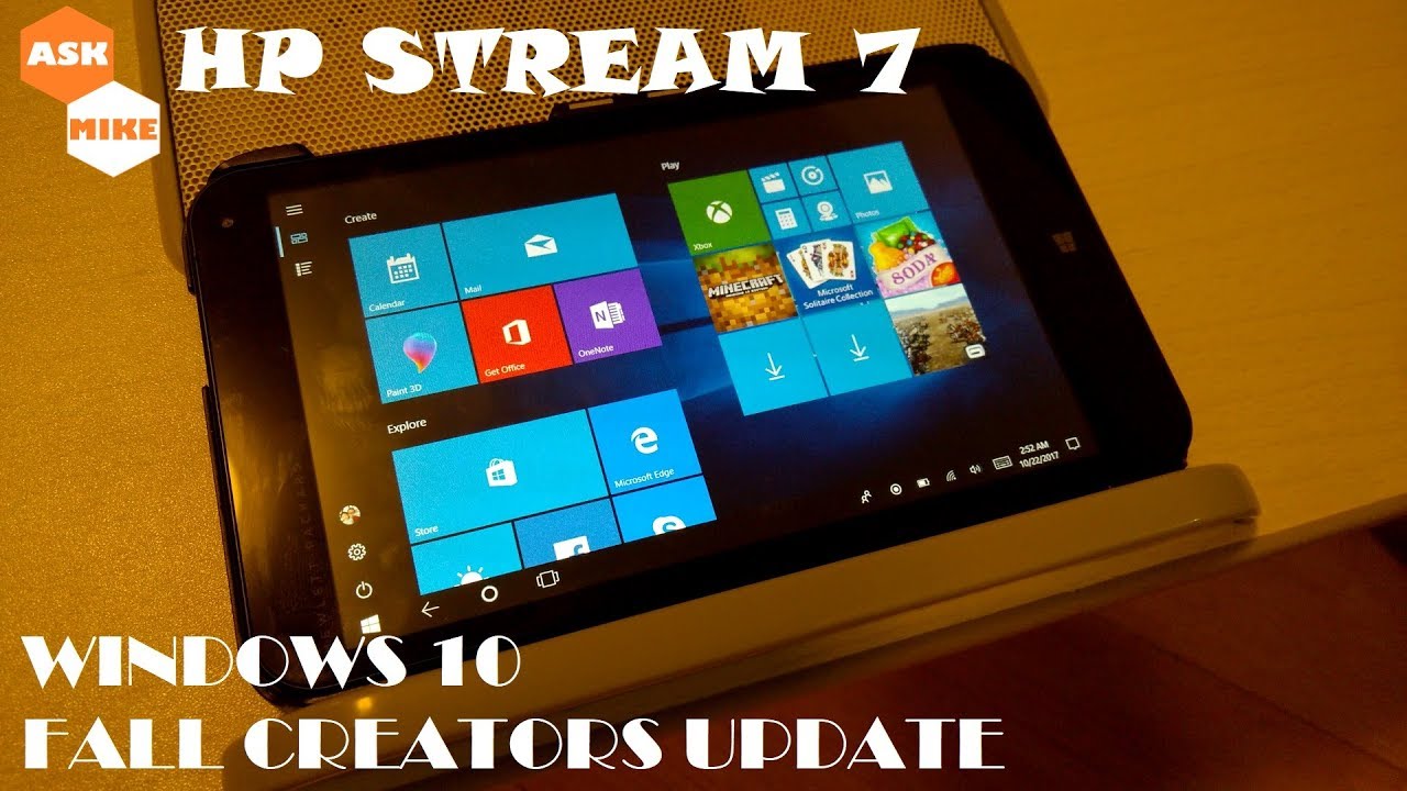 HP Stream 7 — Чистая установка Windows 10 Fall Creators Update