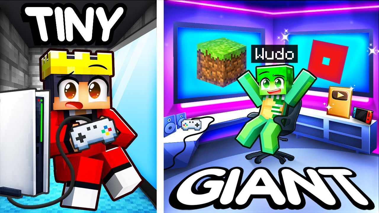 Tiny vs GIANT Gaming Room Building Challenge!