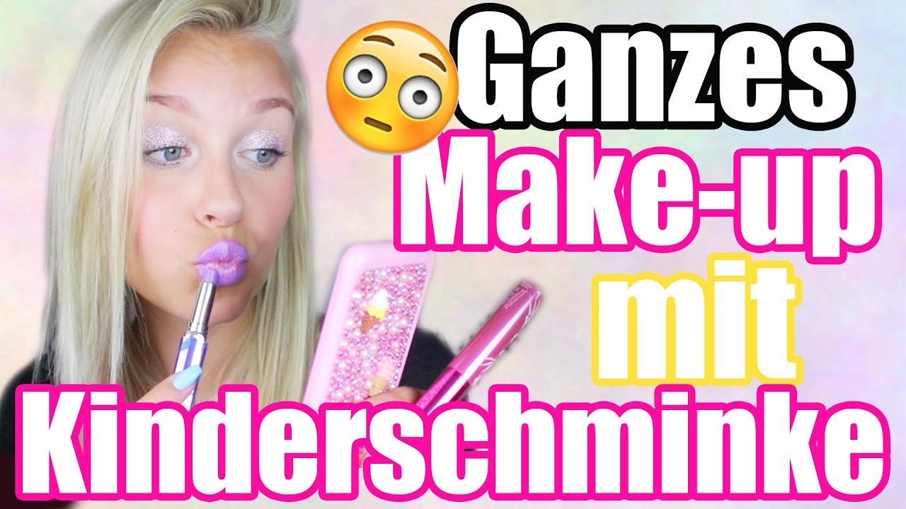 Ganzes Make-up NUR mit KINDERSCHMINKE 😳 Geht das ?! | Dagi Bee
