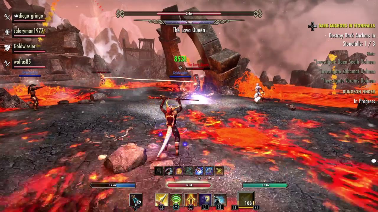 ESO: Lava Queen boss vet hard mode (Blessed Crucible) as healer