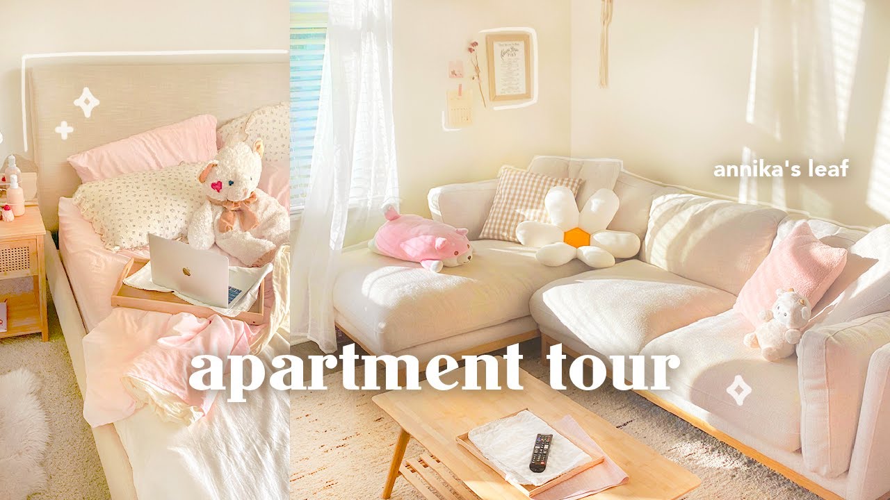 my first apartment TOUR: living alone 🧸🌸 cozy pinterest aesthetic, small but full one bedroom in LA