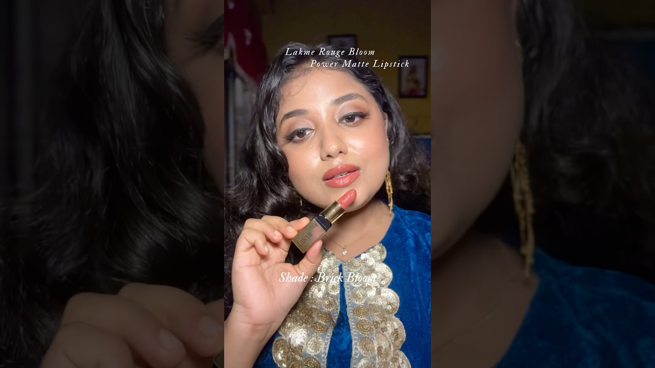 Lakme Rouge Bloom Power Matte Lipstick - Brick Bloom #lipstick #lipstickswatch #lakme  #shorts