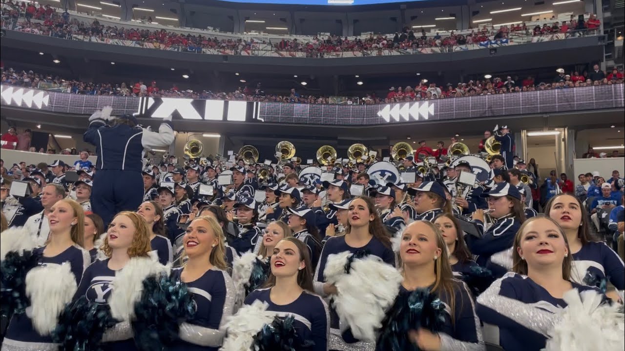 The @CougarMarchingBand at the Big 12 Title Game vs Texas Tech!