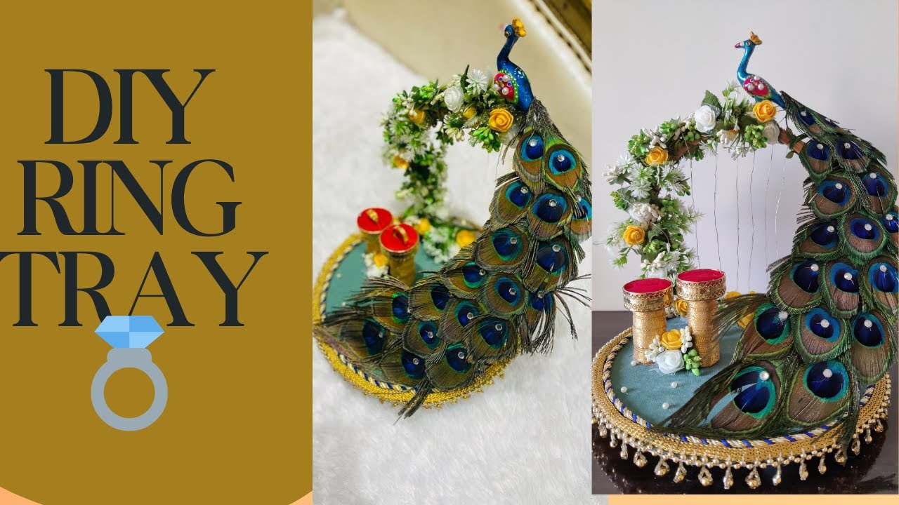 DIY Engagement Ring Platter | Engagement Tray Decoration | Peacock Ring Tray