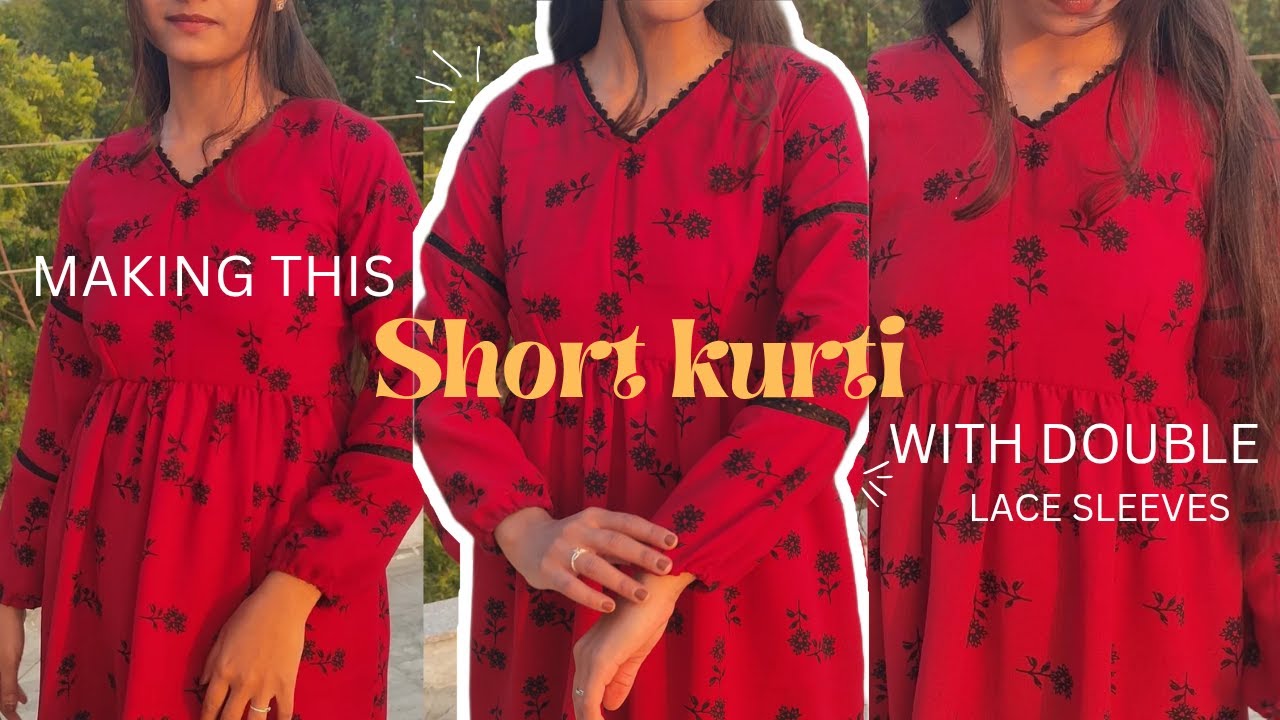 | Making simple short kurti | 👀❤️ Step by step stitching and cutting. ✂️