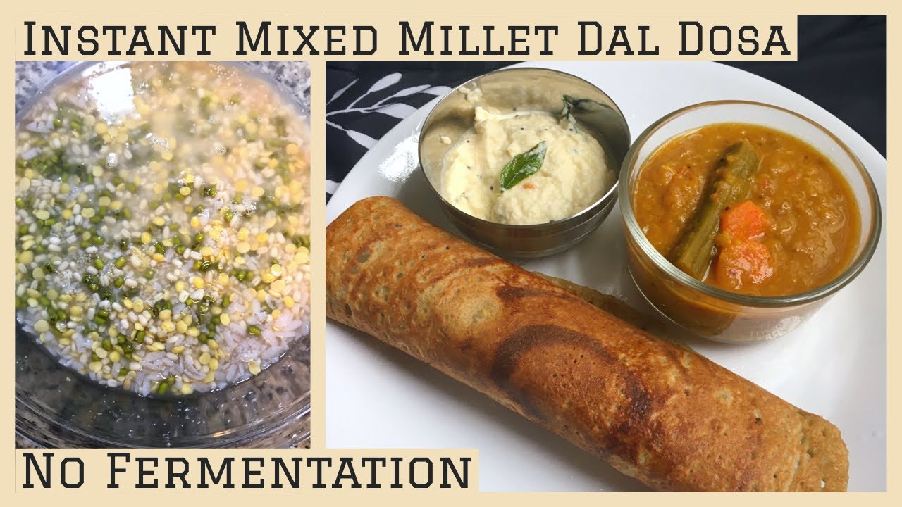 Instant Millet Dosa recipe | No fermentation | Multi millet Dal dosa | Siruthaniya dosai | Millets