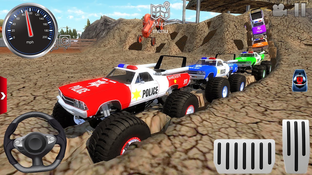 Police Monster Truck Stunt Driver Simulator 3D #4 - Impossible Sport Car Racing - Android Gameplay