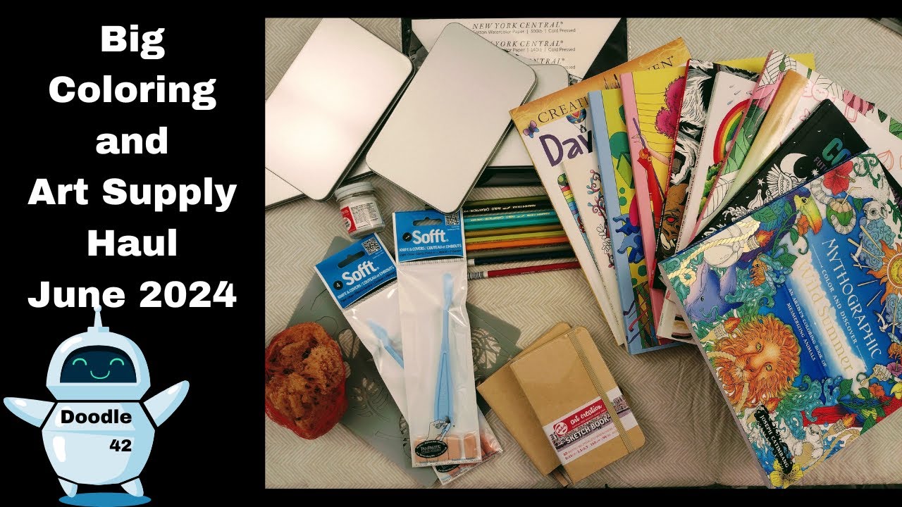 Big Coloring Book (with flips) and Art Supply Haul / April - June 2024
