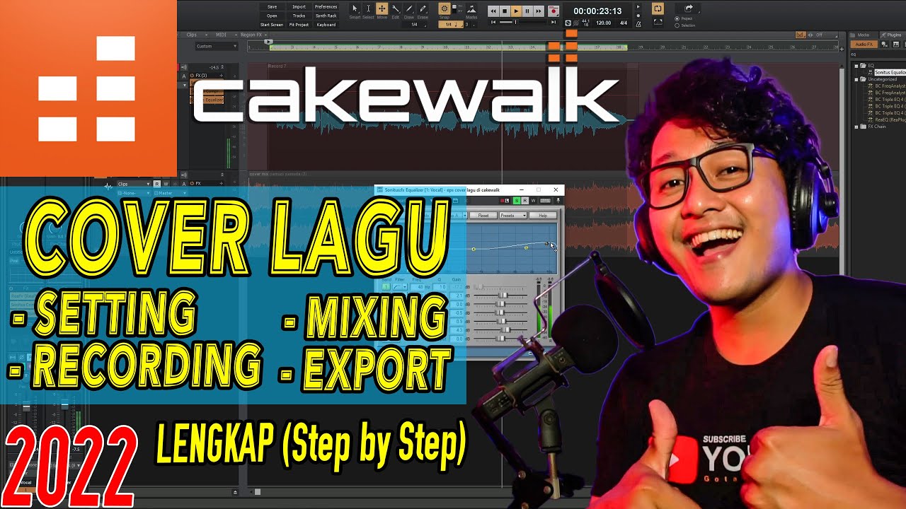 Tutorial COVER LAGU di CAKEWALK | Hasil Kualitas Studio | RECORDING-MIXING-EXPORT