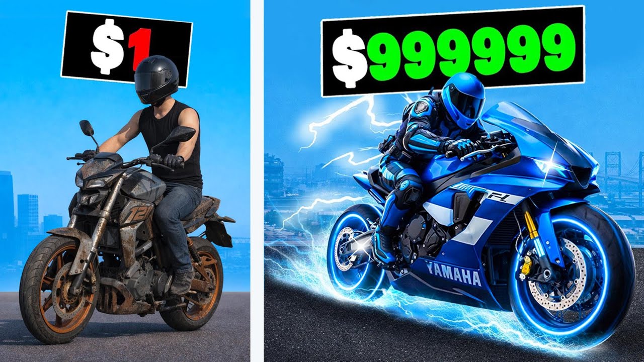 $1 to $1,000,000,000 YAMAHA BIKE in GTA 5!
