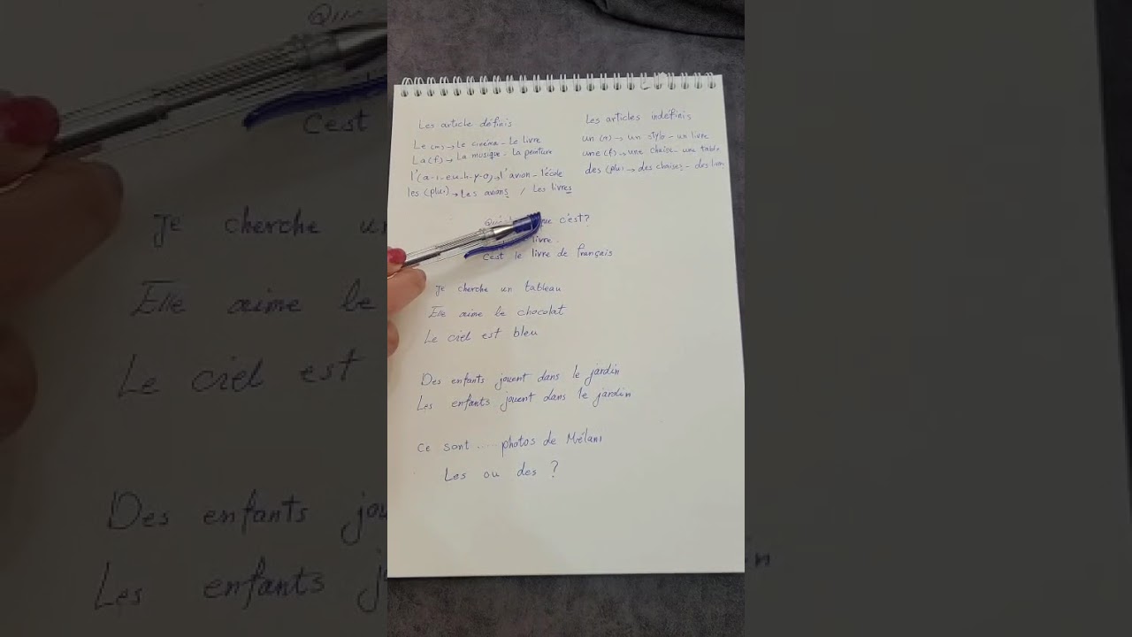 Les articles définis et indéfinis en français آرتیکل ها در زبان فرانسوی