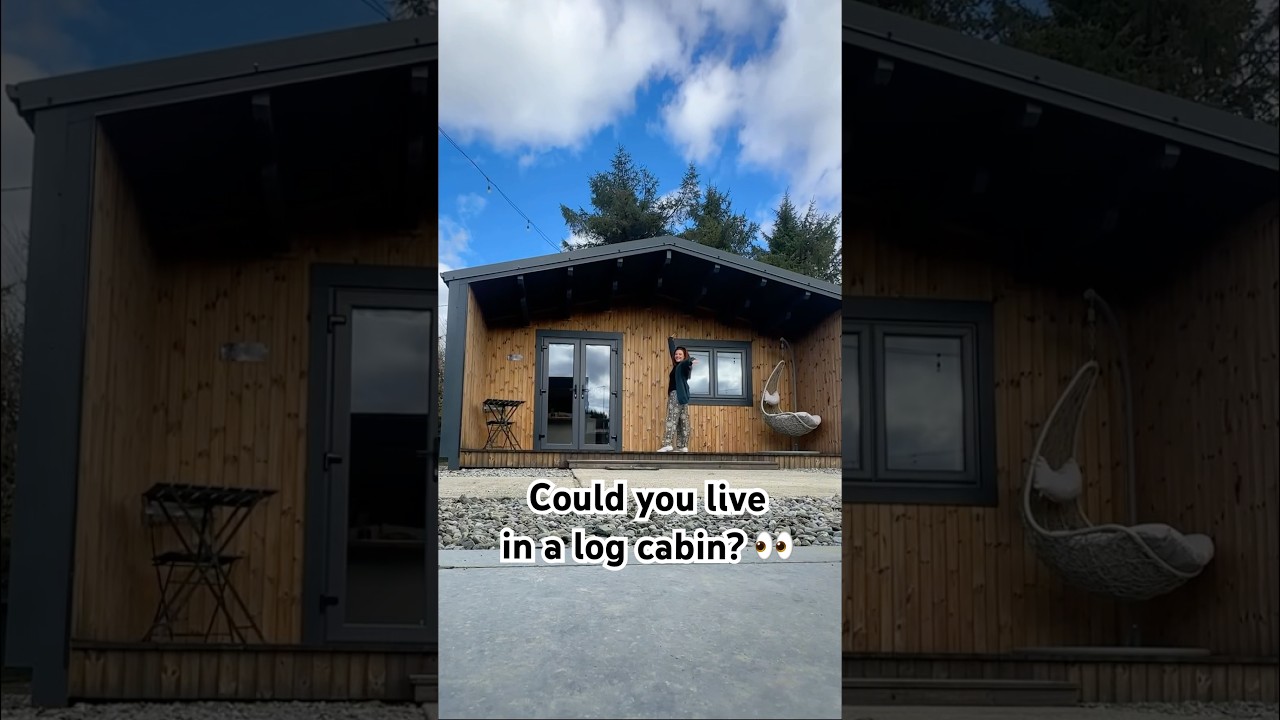 Could YOU live in a log cabin? 👀 #logcabin #tinyhouse #shorts #youtubeshorts #irish