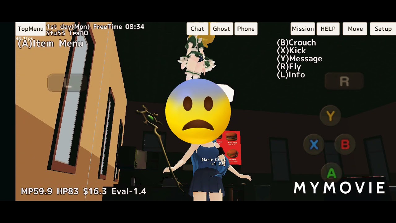 The most creepiest glitch ever😰 with naoko (School Girl Simulator)