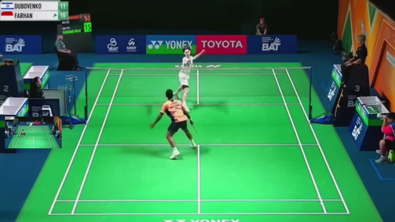 R16 Mens single ALWI FARHAN (INDONESIA) VS DUBEYENKO (ISRAEL)🏸🔥