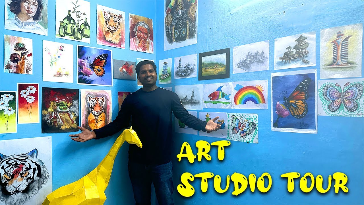 My kutty art research  centre | My art studio tour | Dindigul art tuition centre | my first art vlog