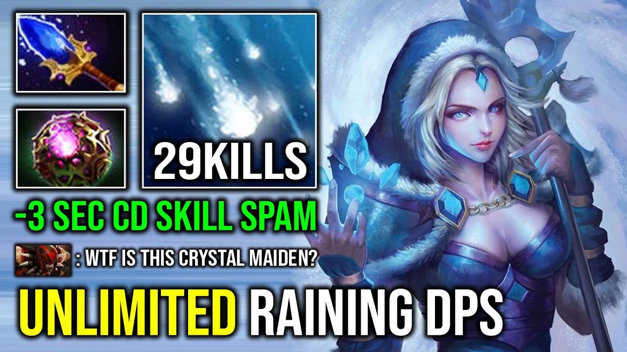 How to Play Carry Mid Crystal Maiden 3 Sec CD Crystal Nova Unlimited Raining Ice DPS Dota 2