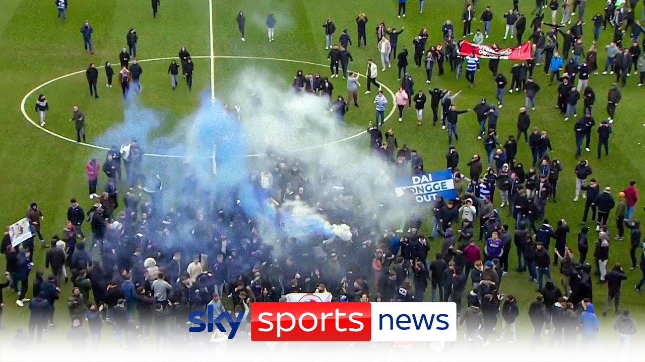 Reading v Port Vale abandoned as home fans refuse to leave pitch in protest against owner Dai Yongge