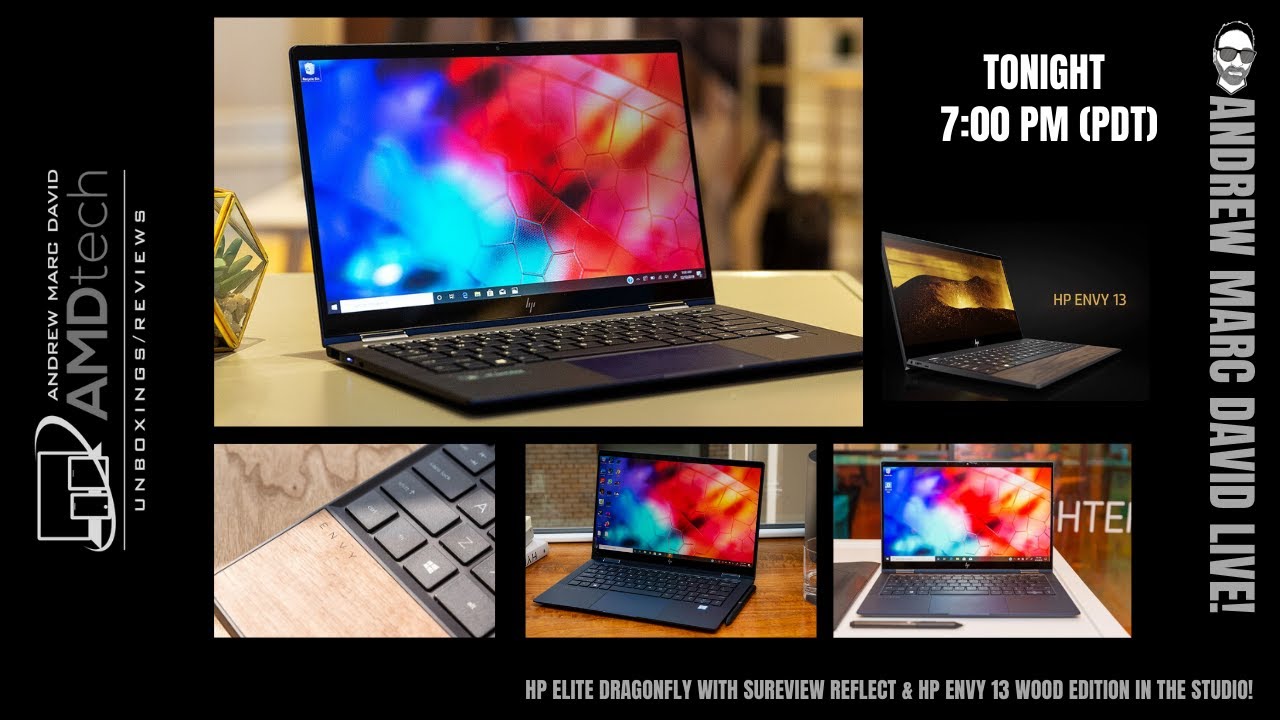 Live Stream: HP Elite Dragonfly w/ SureView Reflect & TILE | HP Envy 13 Wood Edition in the Studio