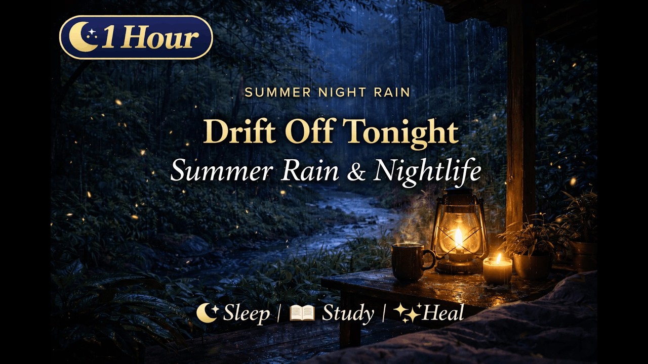 Turn Off Your Thoughts—Summer Night Rain & Soft Wildlife (1H)