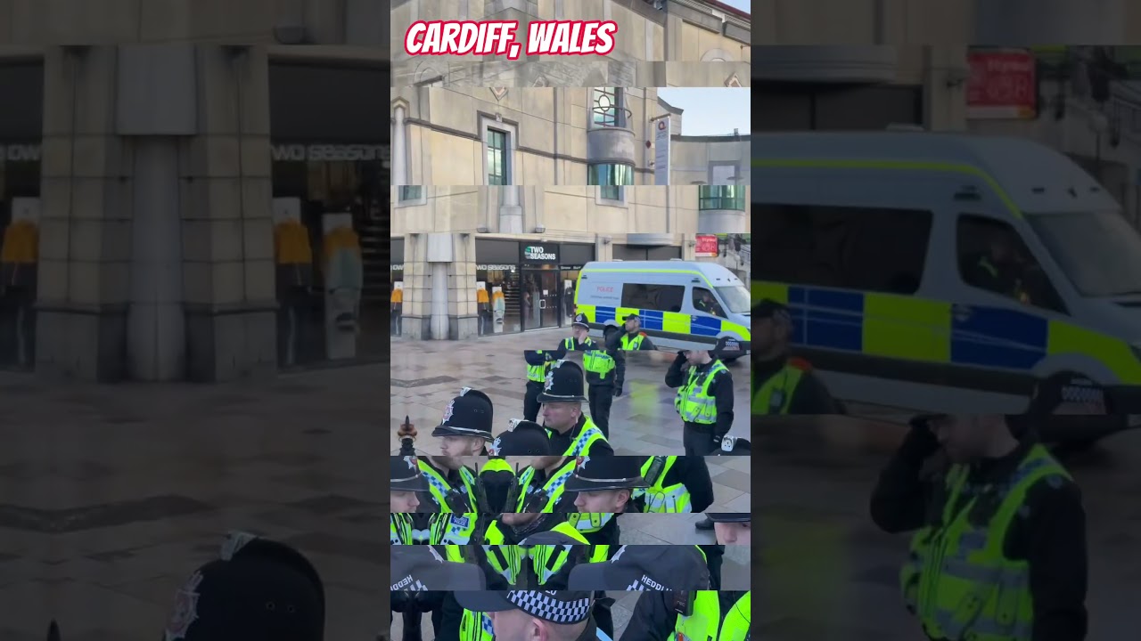 Intro🏴󠁧󠁢󠁷󠁬󠁳󠁿Police do not allow☮️protesters to pass🇵🇸☮️ #cardiff #cardiffprotest