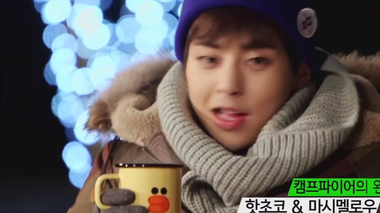 xiumin saying marshmallow for five minutes