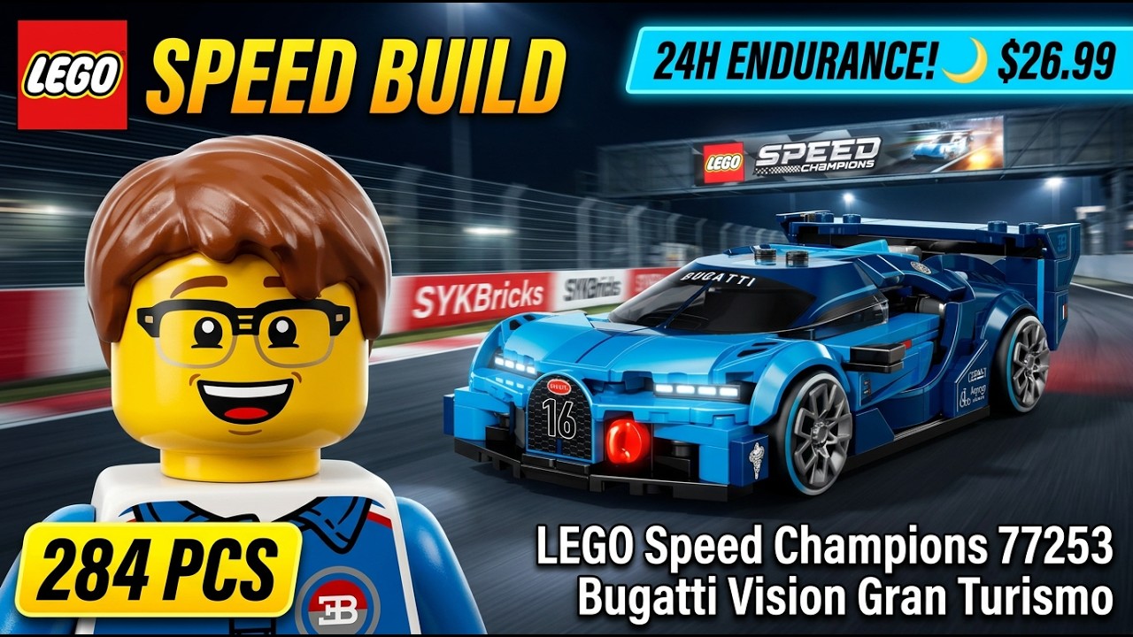 LEGO Speed Champions 77253 Bugatti Vision Gran Turismo 💙 | Satisfying Speed Build 🏎️