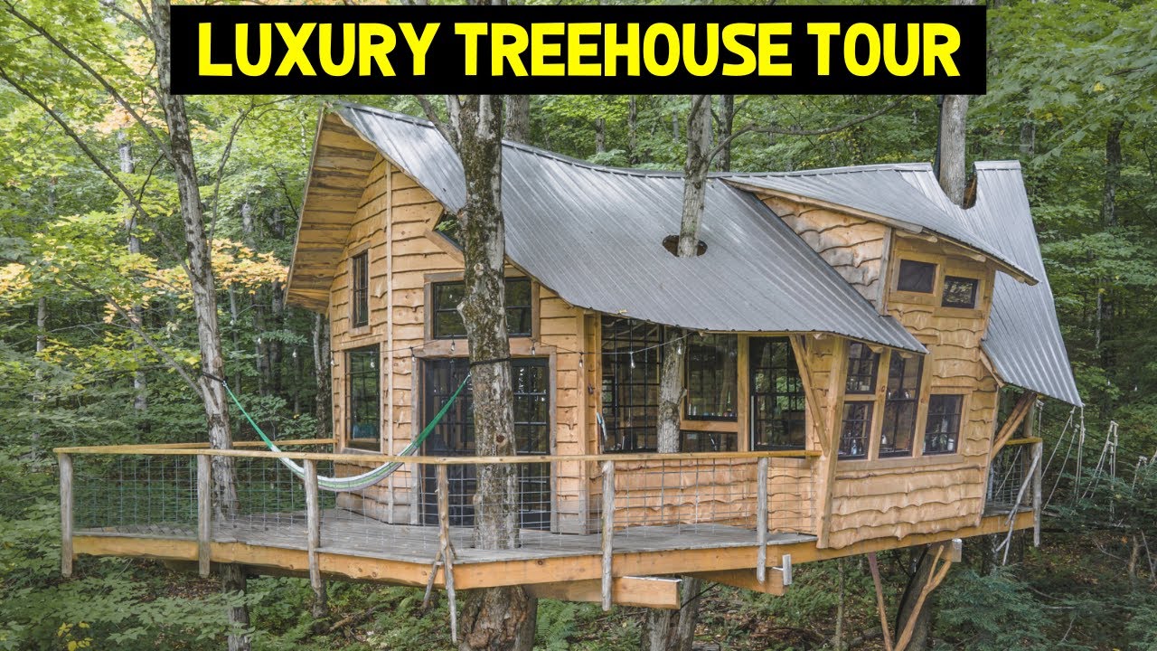 LUXURY FAMILY TREEHOUSE w/ 2 LOFTS! (Tiny Home Treehouse Airbnb Tour)