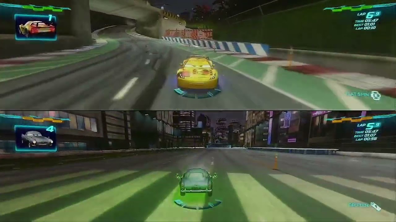 Cars 2 video game Miguel Camino vs Finn McMissile in vista run 9 laps battle Race Request