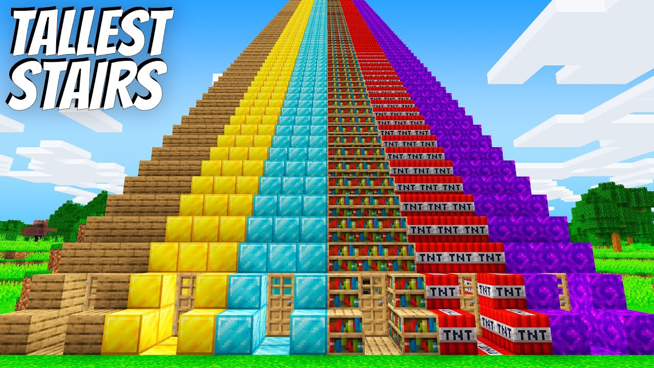 I found a SECRET STAIRS in Minecraft ! What's INSIDE the TNT STAIRS vs NEW DIAMOND STARS !