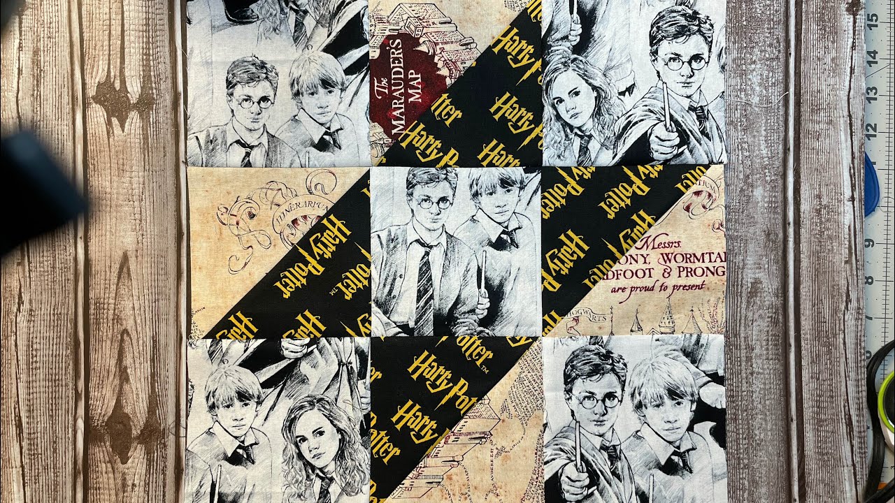 Contrary wife quilt block tutorial Harry Potter