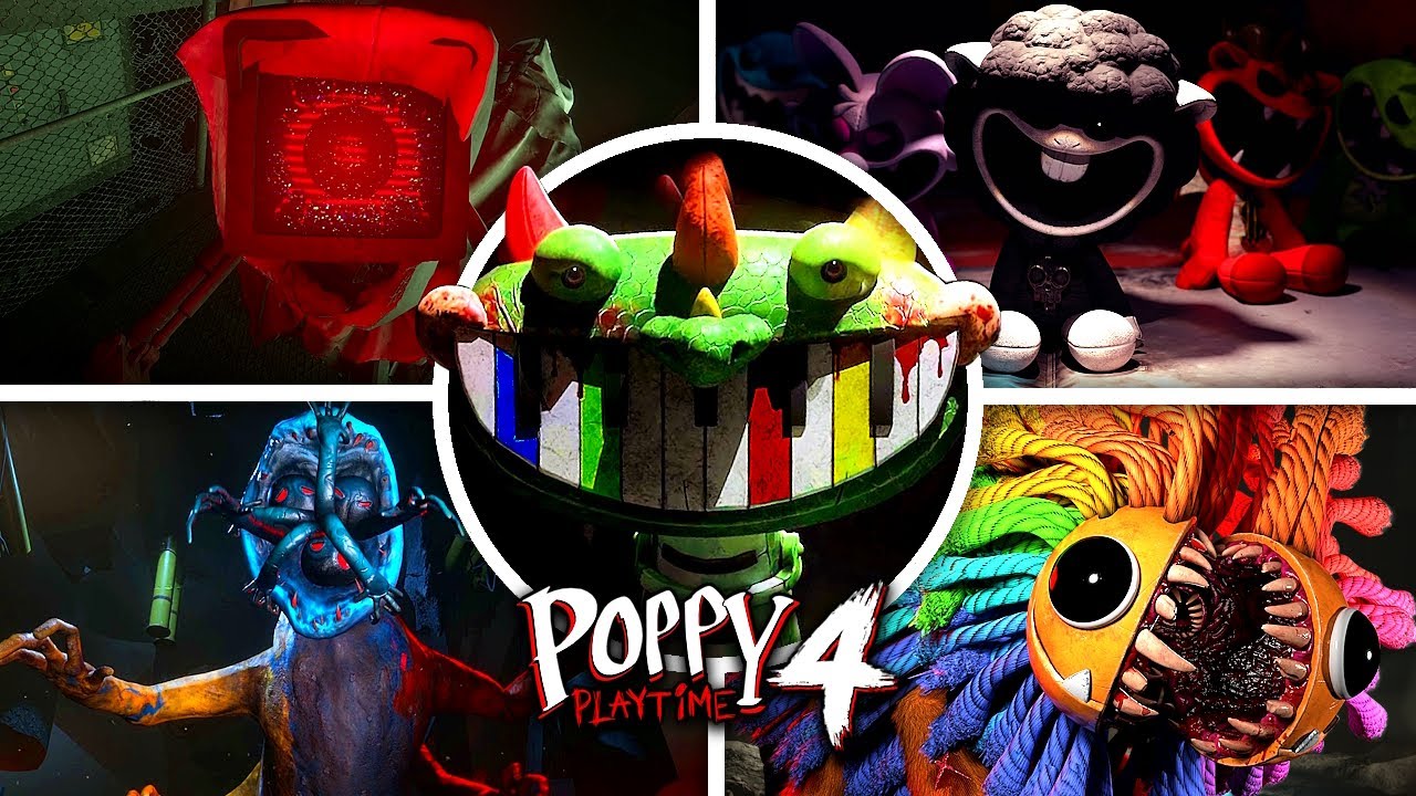 Poppy Playtime: Chapter 4 - ALL BOSSES & JUMPSCARES (Showcase)
