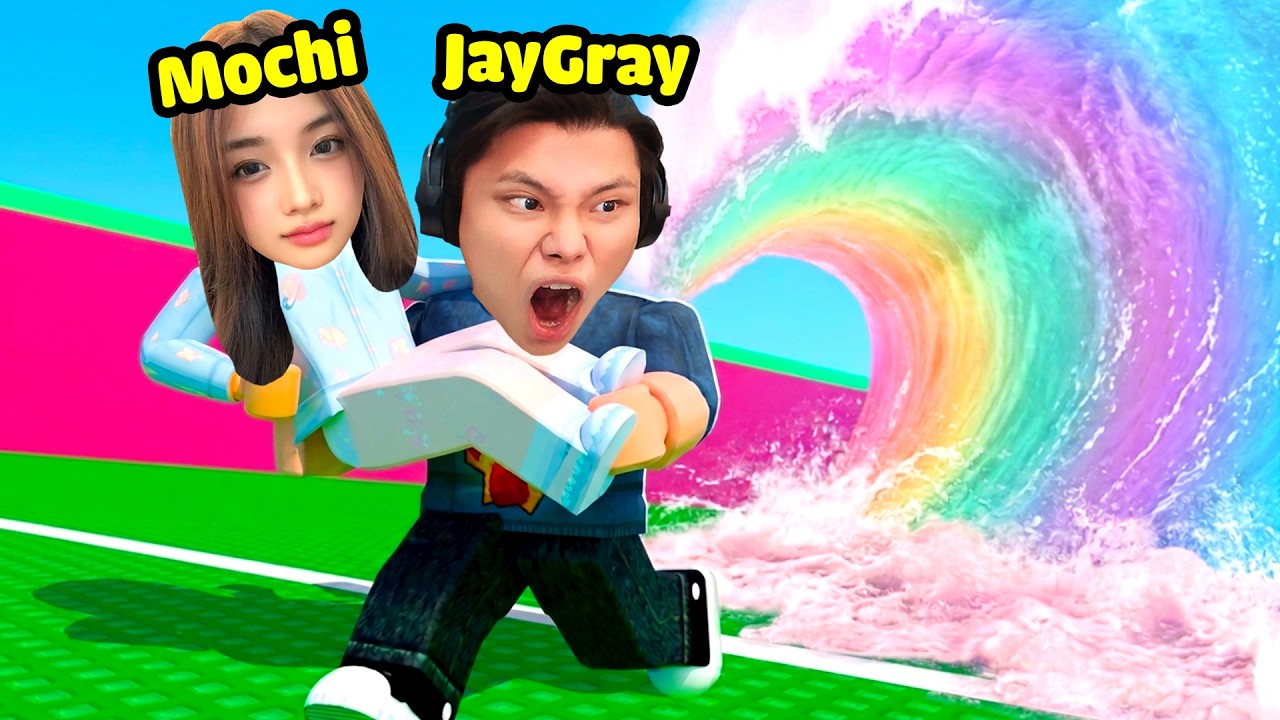 JayGray Cứu Bạn Gái Mochi Khỏi Sóng Thần 7 Màu😘🌈Thử Thách Người Yêu Roblox Sở Hữu Sức Mạnh Nguyên Tố