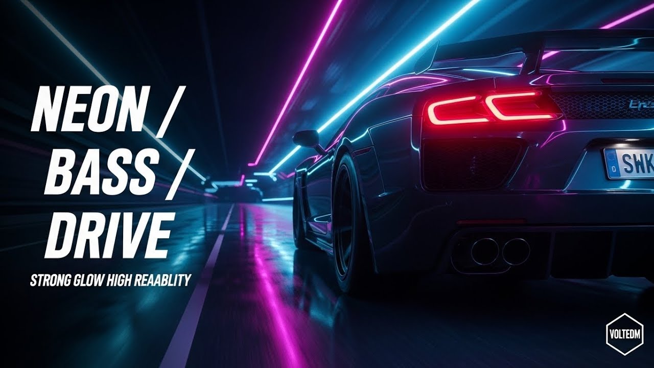 NEON NIGHT DRIVE #01 | 60 MIN Bass Boosted EDM Mix (Subwoofer Test) | VOLTEDM Hardstyle, Rave