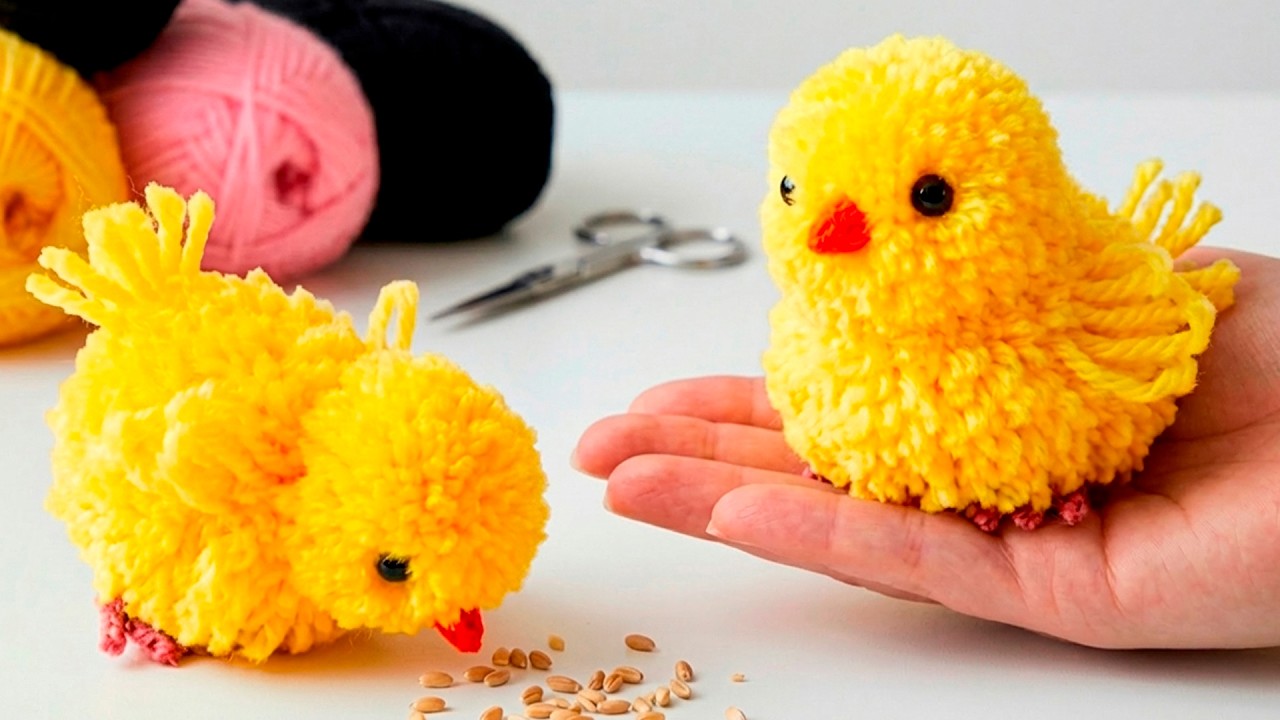 Pollito Adorable de Lana — DIY en 10 minutos! Decoración de Pascua 🐣 (Increíble IDEA)