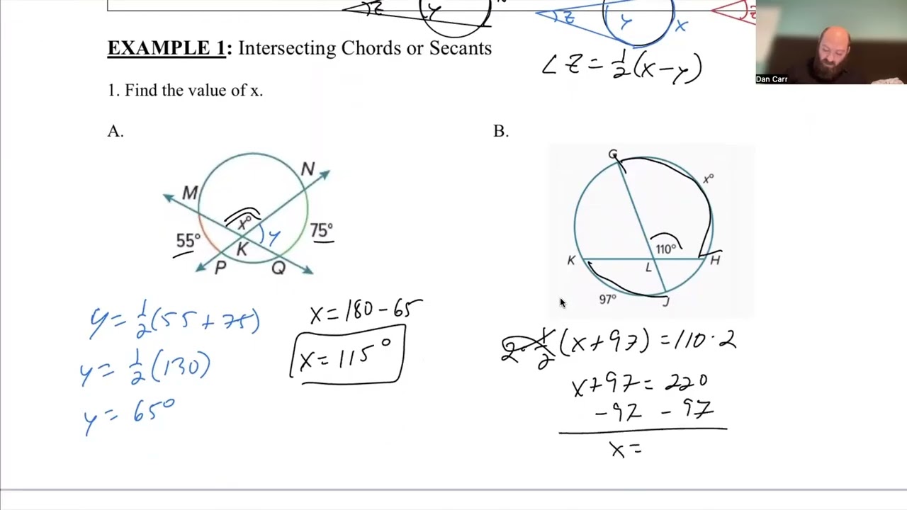10 6 Secants, Tangents, and Arcs
