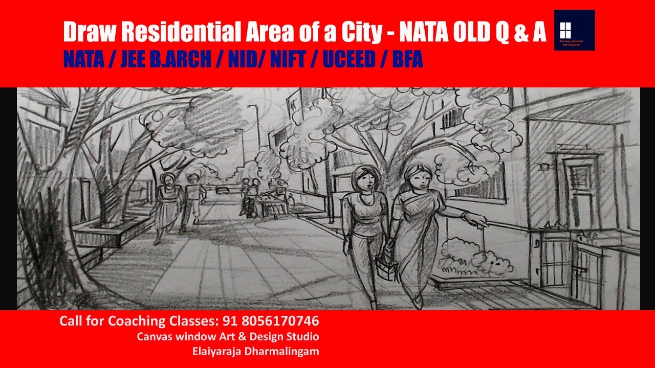 NATA Old Question & Answer | Draw Residential Area of a City |NATA |JEEBArch |NID | NIFT |UCEED |BFA