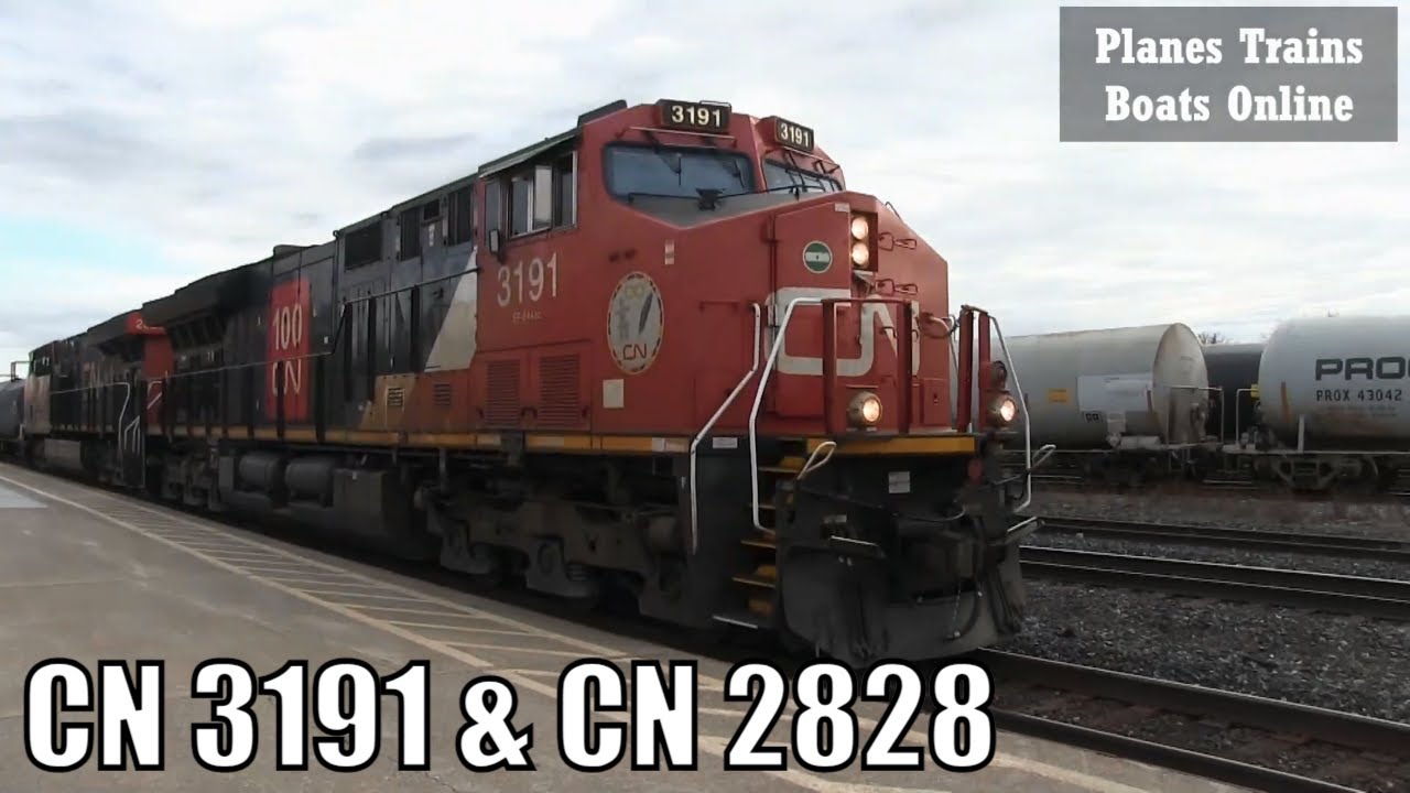 CN M383 Manifest Train CN 3191 & CN 2828 Locomotives Strathroy Sub Dec 02 2022